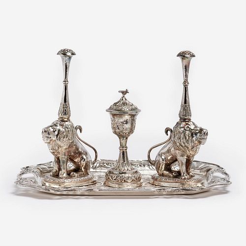 SILVER ROSEWATER SPRINKLER CRUET,