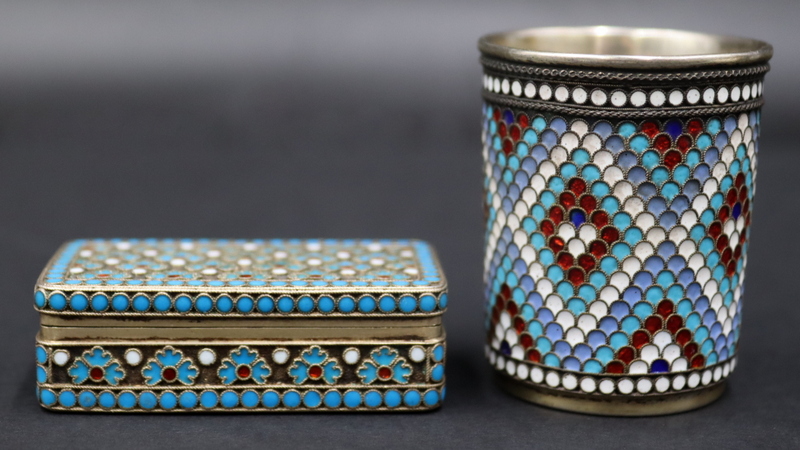 SILVER. RUSSIAN ENAMELED SILVER