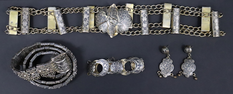 SILVER. RUSSIAN SILVER NIELLO BELTS
