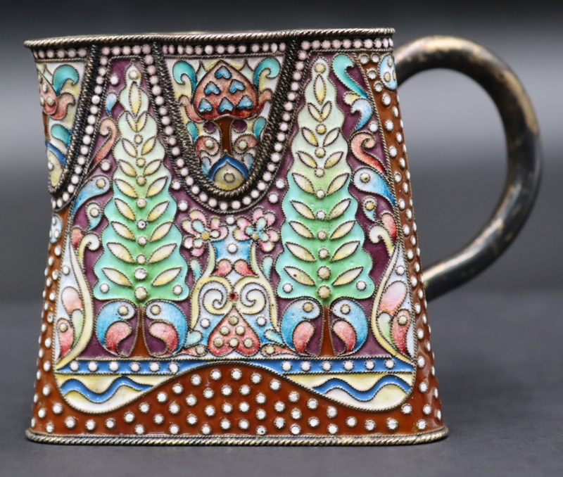 SILVER. SIGNED RUSSIAN ENAMEL