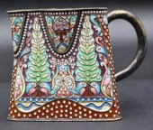 SILVER. SIGNED RUSSIAN ENAMEL