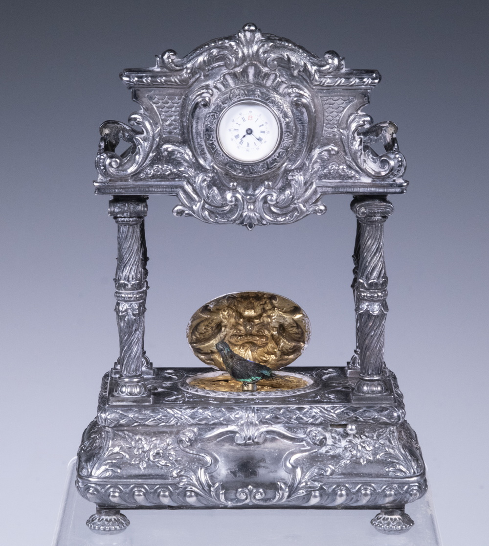 SILVER SINGING BIRD AUTOMATON