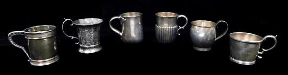SILVER: SIX 19TH C. SILVER CUPS,