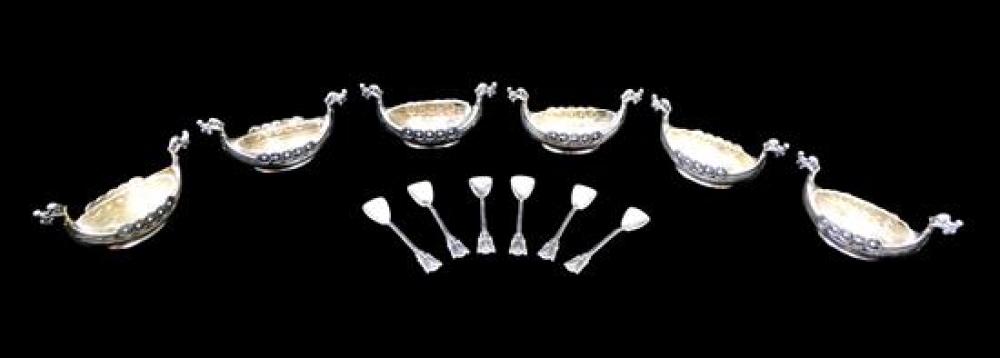 SILVER: SIX '830' VIKING SHIP SALTS