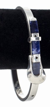 SILVER & SODALITE INLAY BUCKLE