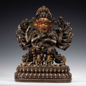 SILVER STATUE OF YAMANTAKA, A