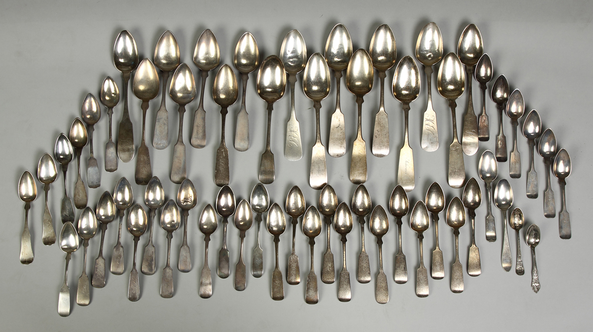Silver Tablespoons & Teaspoons Geo.