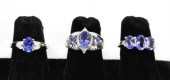 SILVER & TANZANITE DIAMOND RIN