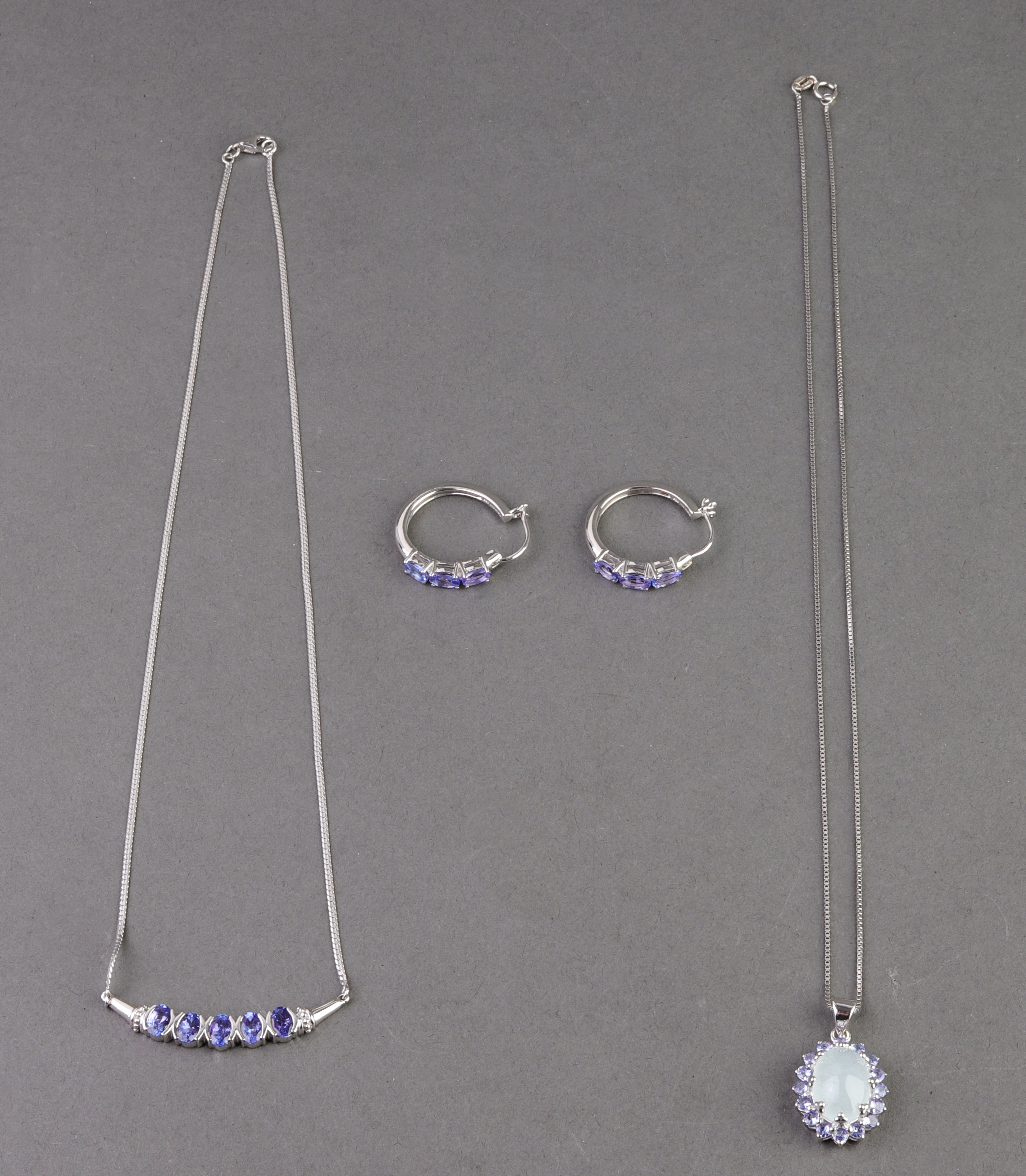 SILVER TANZANITE & MOONSTONE