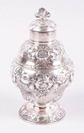 SILVER TEA CADDY, SAMUEL TAYLO