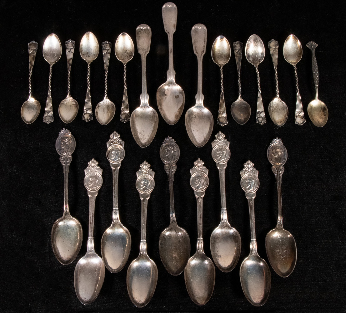 SILVER TEASPOONS & DEMITASSE SPOONS