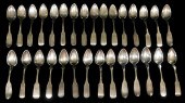 SILVER: THIRTY EARLY TEASPOONS