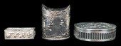 SILVER: THREE REPOUSSE CONTAIN