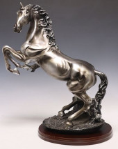 SILVER-TONE CAST RESIN EQUESTR