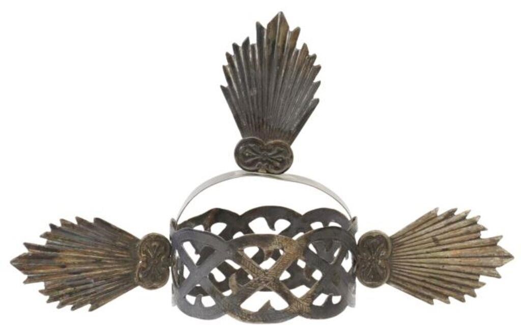 SILVER-TONE METAL SANTO'S CROWN