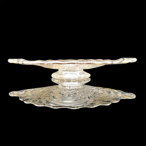 SILVER TONE OVERLAY SERVING DISHA