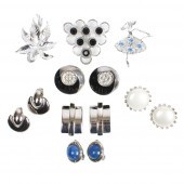 SILVER TONE RHINESTONE AND JEW