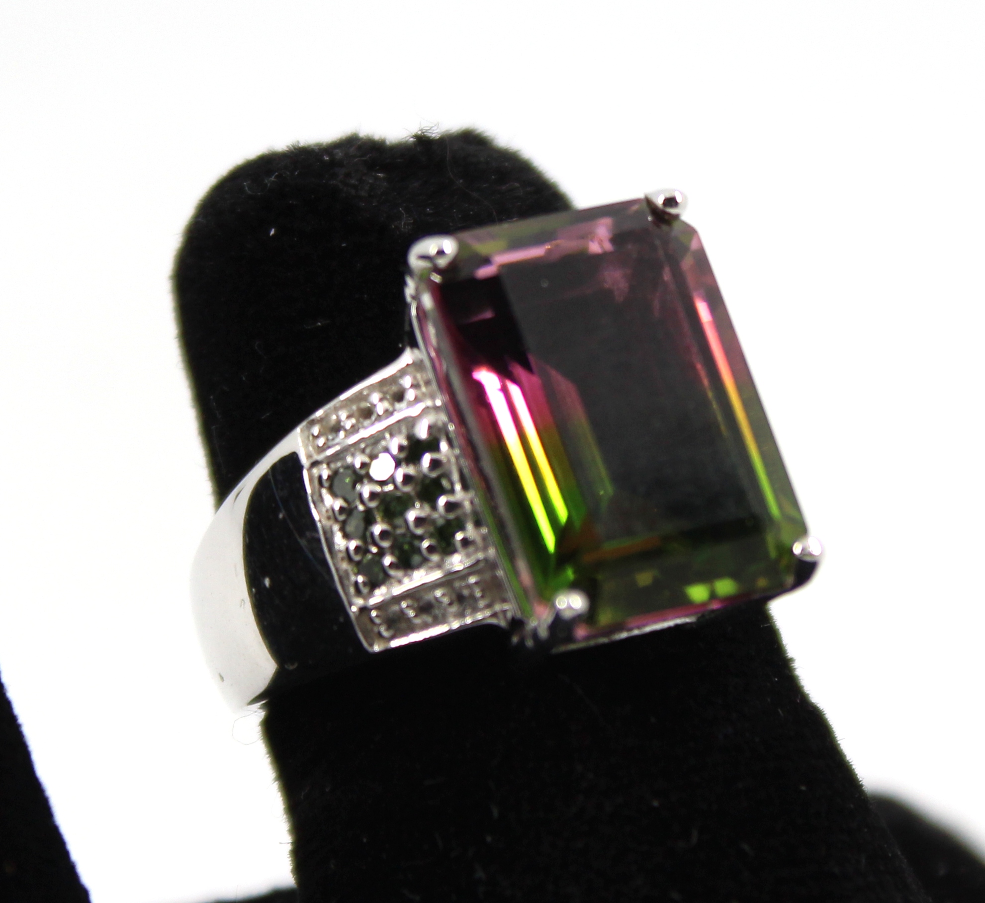 SILVER, TOURMALINE, DIAMOND & TOPAZ