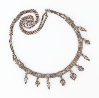 Silver Tribal Necklace Hand wrought