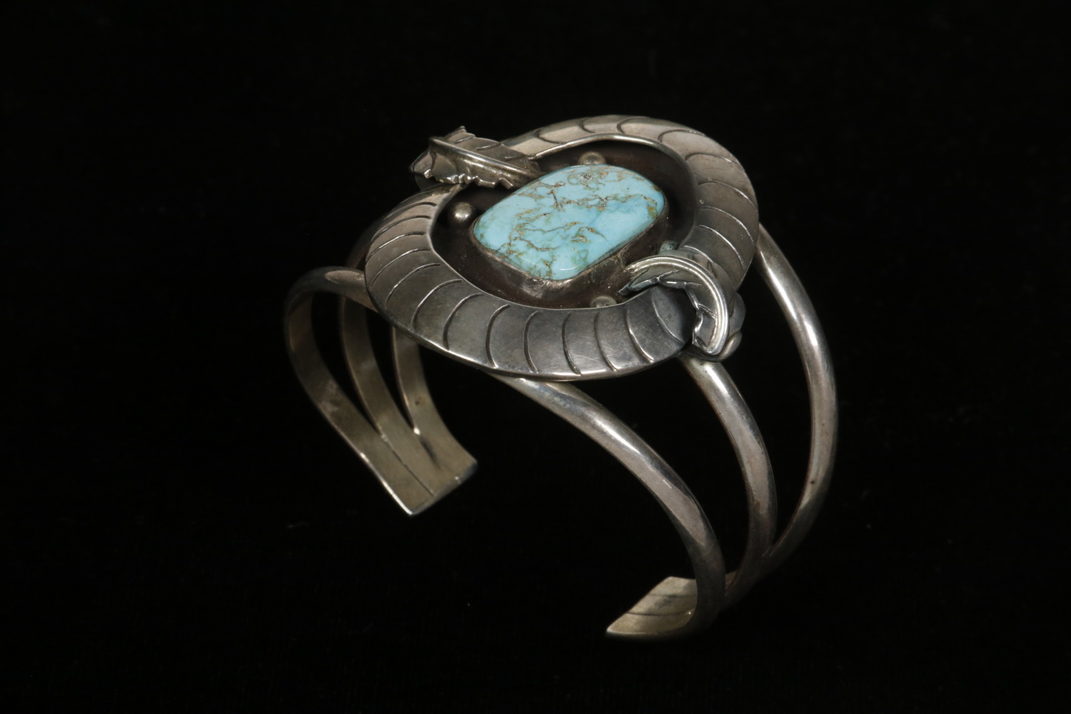 SILVER & TURQUOISE CUFF BRACELET BY