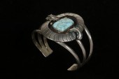 SILVER & TURQUOISE CUFF BRACEL