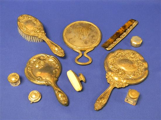 Silver vanity items  ten pieces 