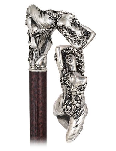 SILVER VENUS CANECa. 1890-Figural
