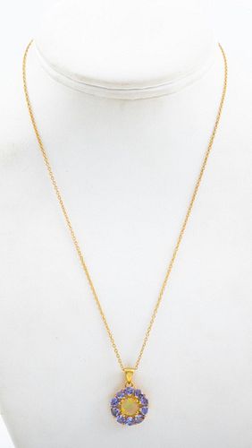 SILVER VERMEIL TANZANITE &AMP; OPAL