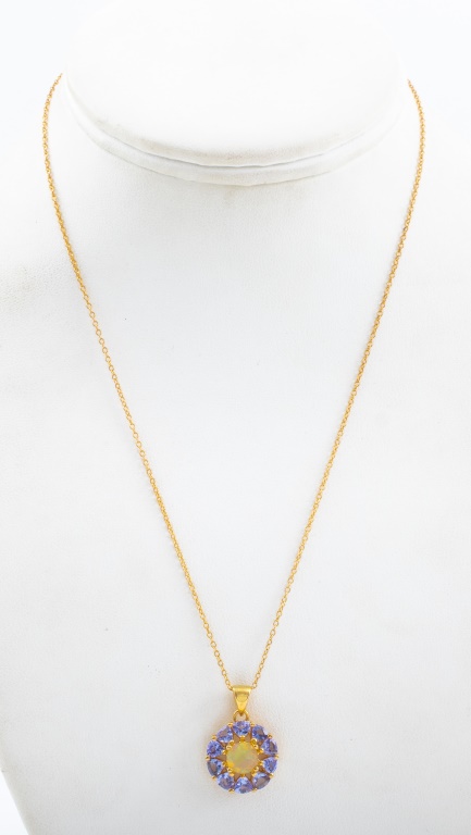 SILVER VERMEIL TANZANITE & OPAL