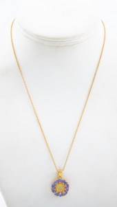 SILVER VERMEIL TANZANITE & OPA