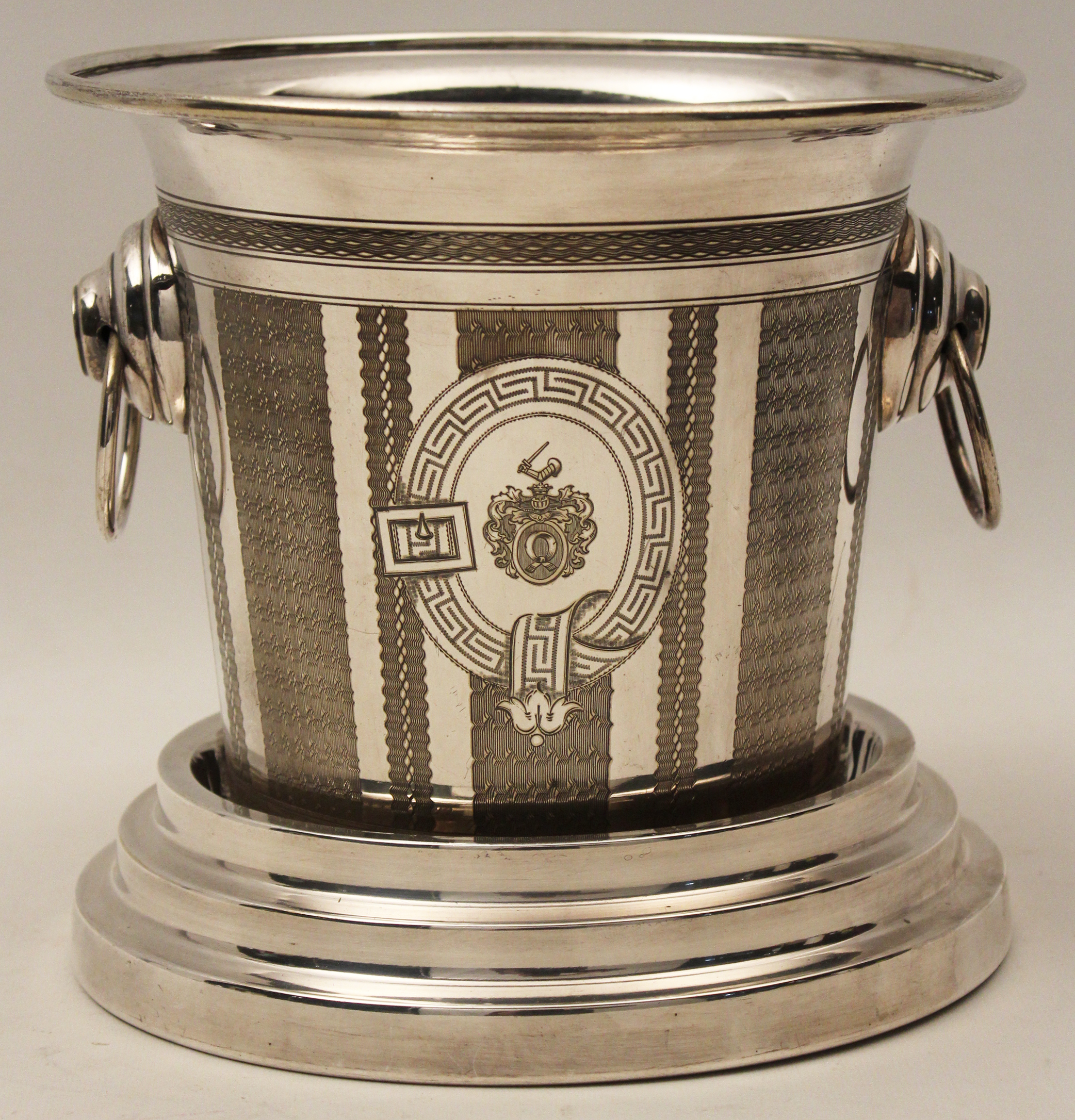 SILVER WINE BUCKET W/ STEP COLLARED