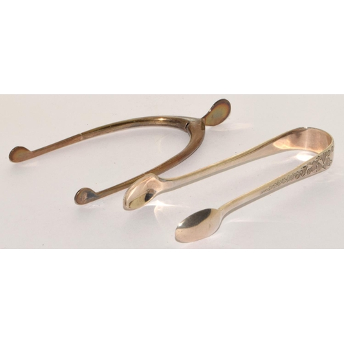 Silver wish bone sprung hinged