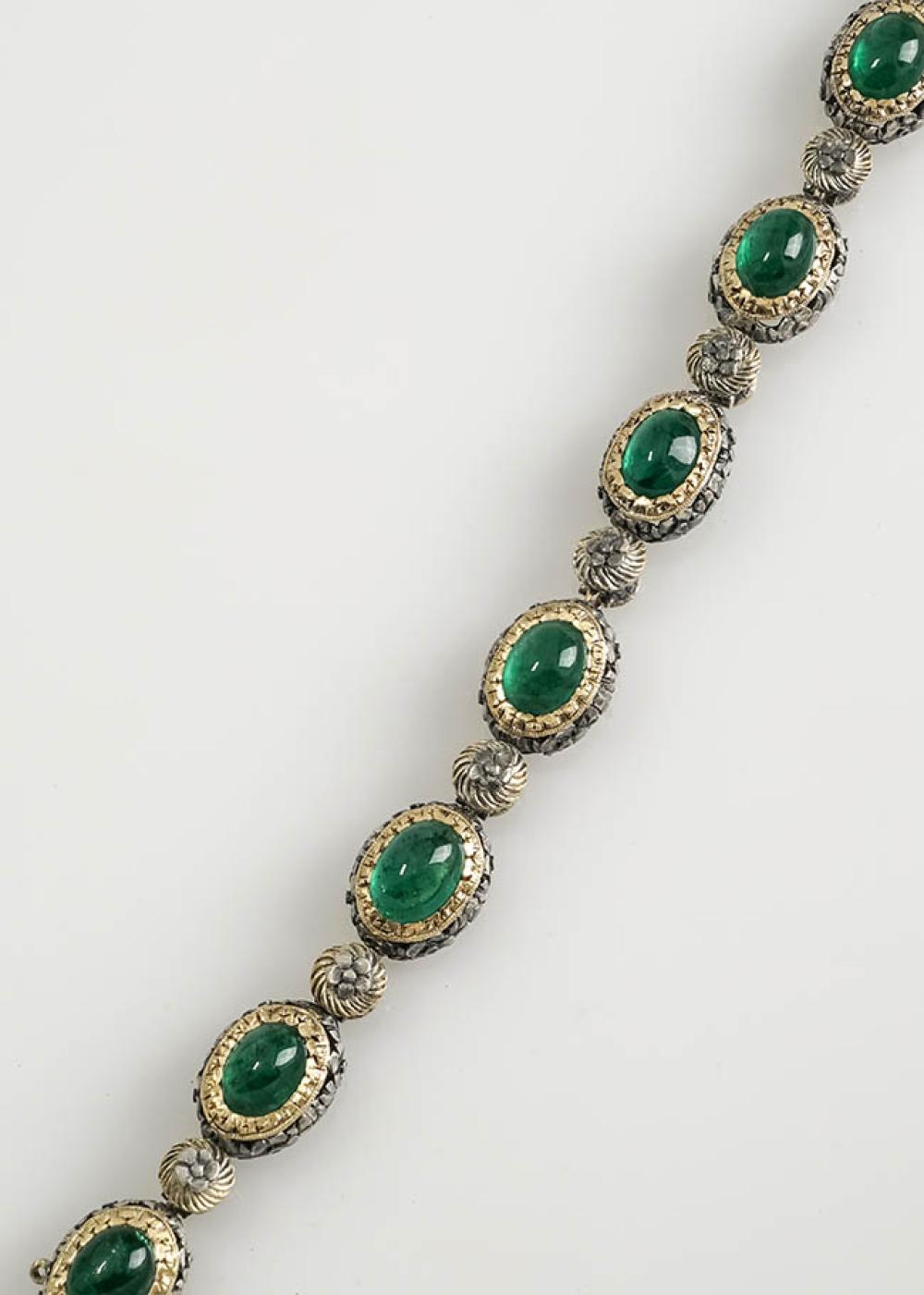 SILVER, YELLOW-GOLD, EMERALD AND