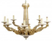SILVERED AND GILT CHANDELIERwi