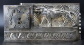 SILVERED BRONZE ART DECO CLOCK