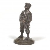 SILVERED BRONZE FIGURE OF A NE