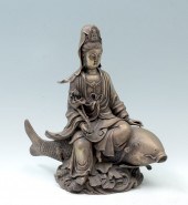 SILVERED BRONZE SCULPTURE OF K