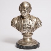 Silvered Bust of Robert Clive,