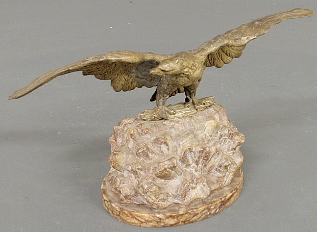Silvered cast metal spread winged