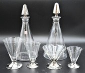 SILVERED GLASS STEMWARE AND DE