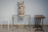SILVERED METAL, BRASS AND GLAS