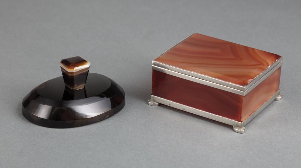 SILVERED METAL-MOUNTED AGATE