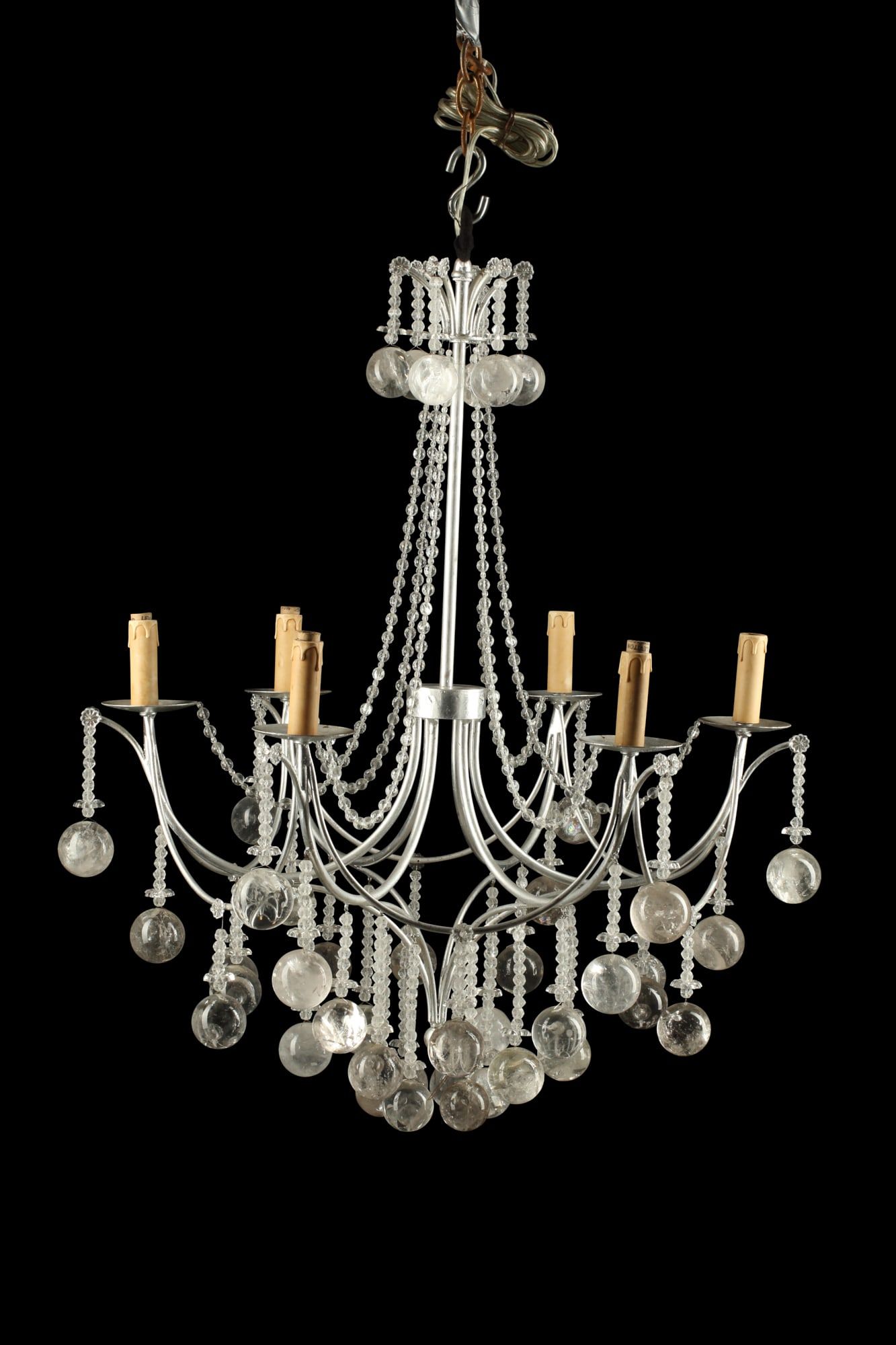 SILVERED METAL QUARTZ AND GLASS