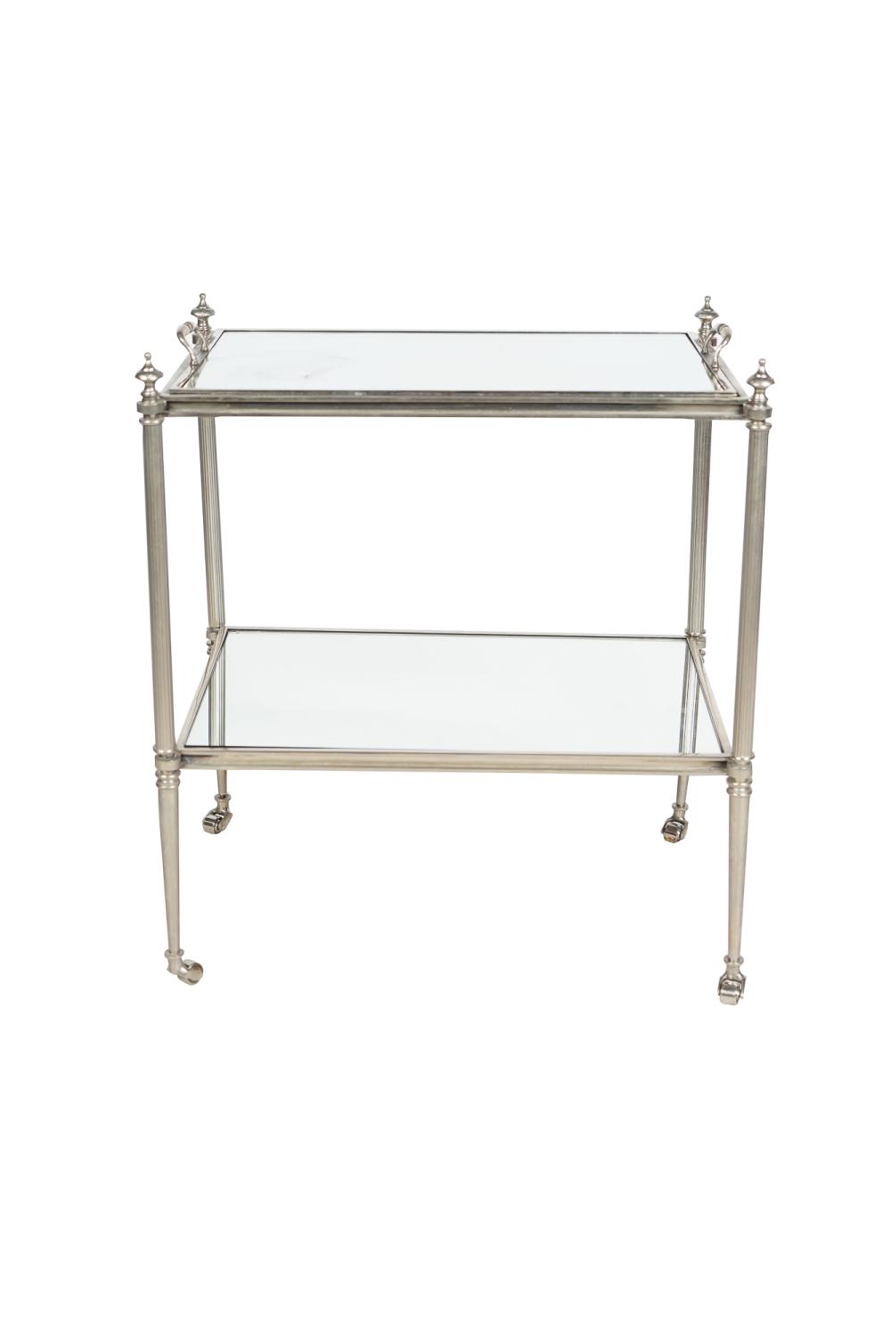 SILVERED METAL ROLLING CARTwith