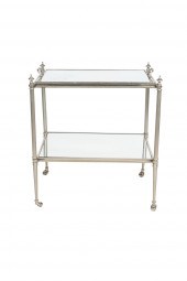 SILVERED METAL ROLLING CARTwit