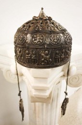 SILVERED MIAO HEADDRESS, TRADI