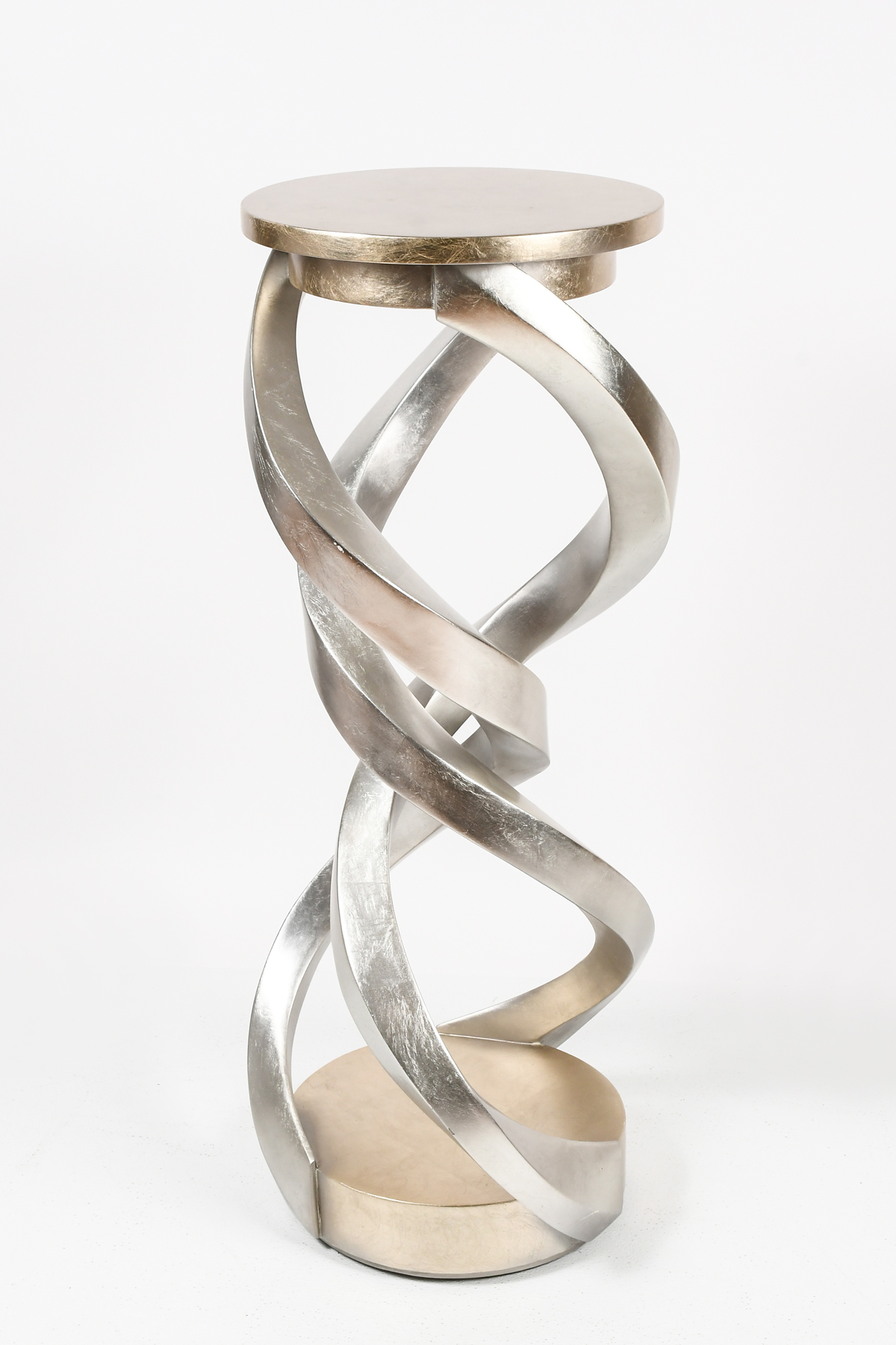 SILVERED SPIRAL PEDESTAL: