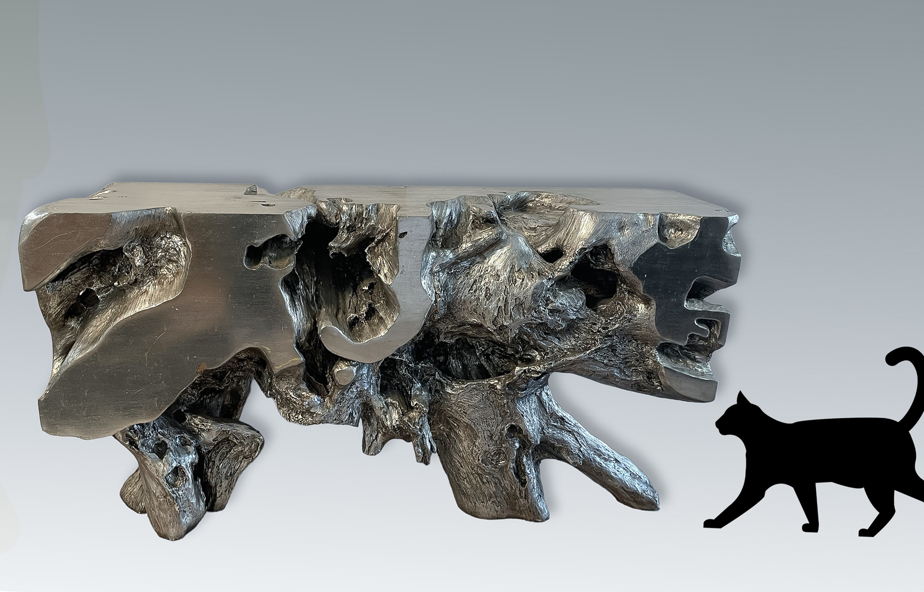 SILVERED TREE FORM TABLE BASE