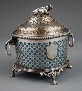 SILVERPLATE AND BLUE OPALINE G