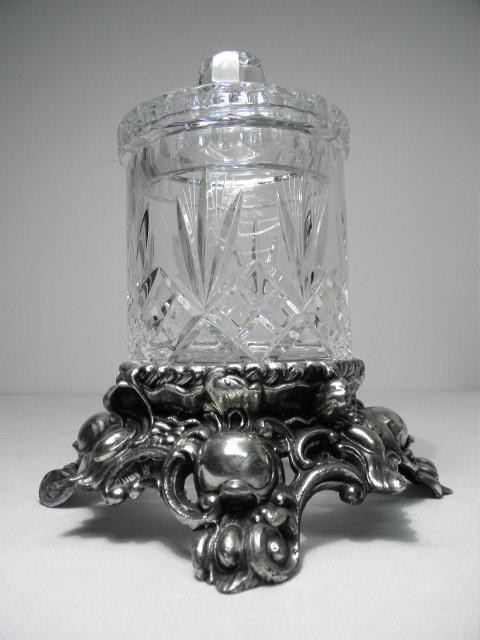 Silverplate and cut crystal